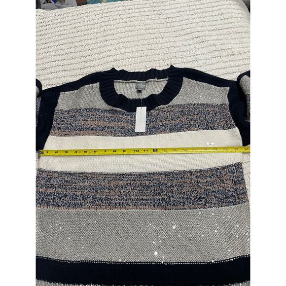 NWT New York & Co Soho Striped Sweater Womens Size Small Gray Blue White MSRP$60 - Picture 4 of 12